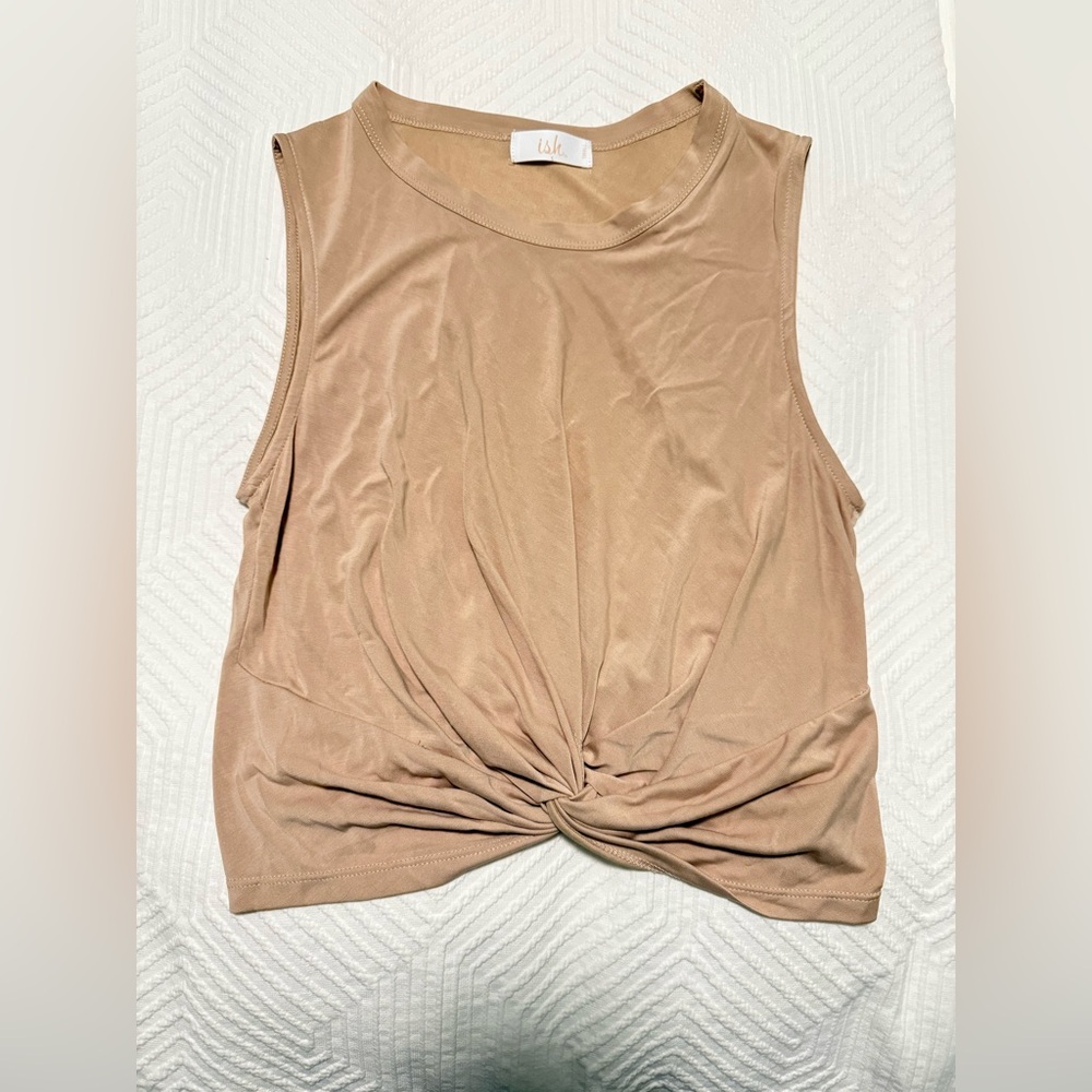 Nude Twist Front Tank Top